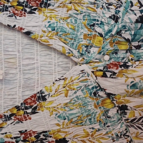 Anthropologie The Peregrine Floral Midi Dress SZ M Button Up Ruffle Sleeve NWOT - Picture 5 of 16